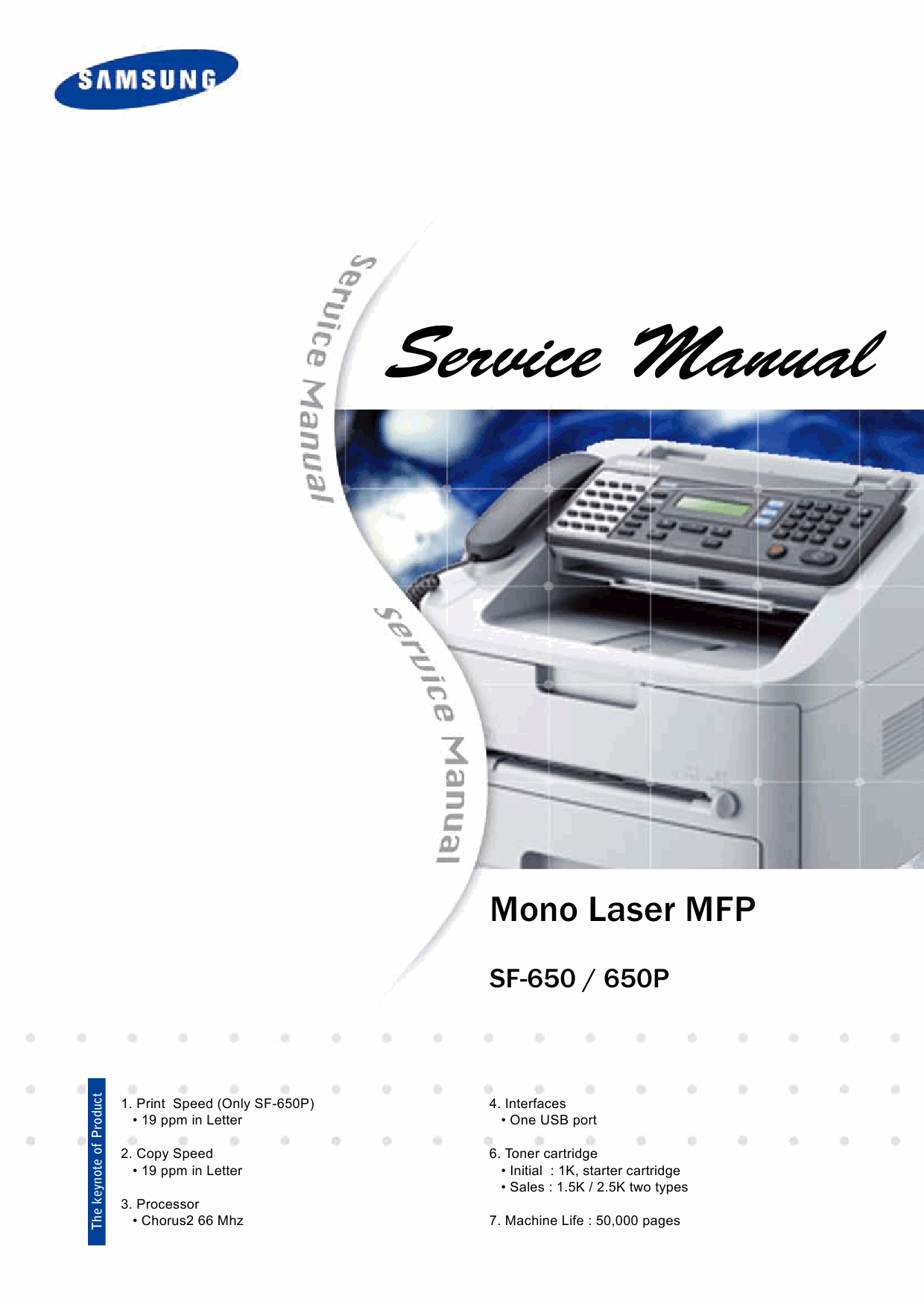 Samsung Mono-Laser-MFP SF-650 650P Parts and Service Manual-1